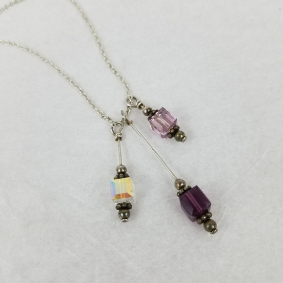 925 Sterling SILVER Artisan AB Crystal Beaded Boho - Picture 2 of 11